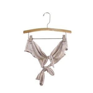 Eberjey Bikini Top Bandeau Tie Front Wave Pattern Bow